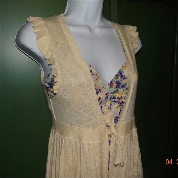 Free People Cream Pleated Top - Picture 3 of 6